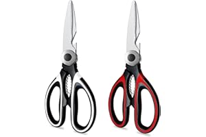 VINKELON Kitchen Scissors 2 Pack Kitchen Shears All Purpose Heavy Duty Dishwasher Safe Multipurpose Utility Sharp Scissors for Food, Meat, poultry, Vegetable