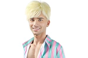 MUPUL Short Blonde Wig Ken Wigs for men Blond Wig Short Hair Wig Cute Synthetic Men's Wigs for Halloween Costume Party (blonde/ken)
