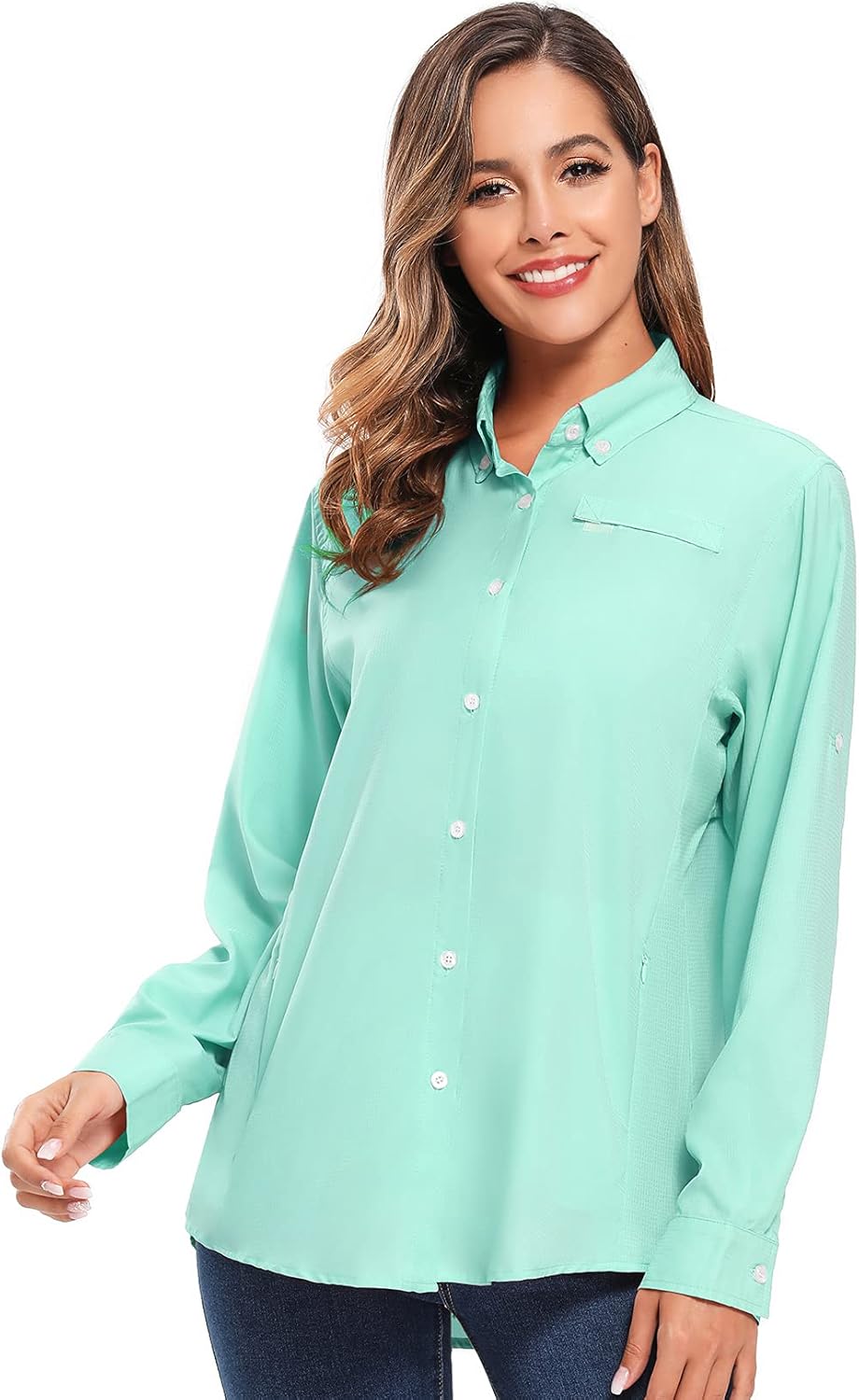Jessie Kidden Women's Quick Dry Sun UV Protection Convertible Long Sleeve Shirts for Hiking Camping Fishing Sailing : Clothing