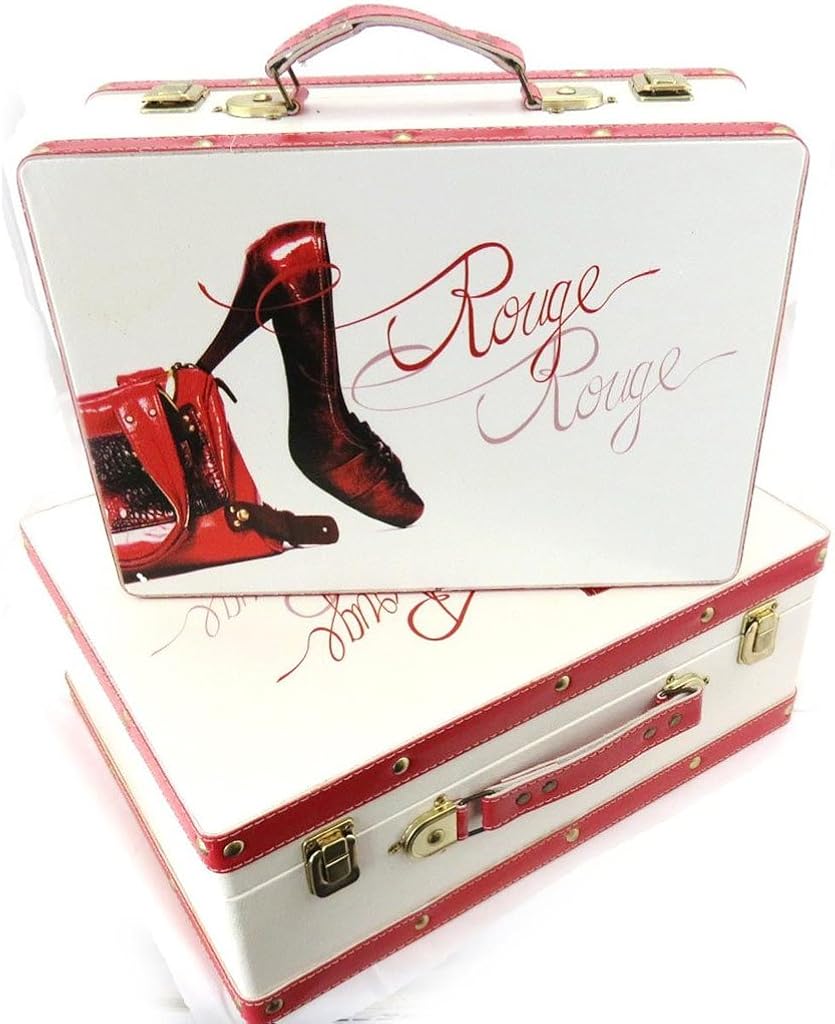 Juego de dos cuadros de madera Belle Epoque rojo marfil.: Amazon.es: Joyería
