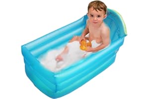 Leakproof PVC Inflatable Pool, Foldable Blow-Up Swimming Pool with Backrest, Kiddie for Kids, Babies & Toddlers, Perfect for 