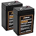 NERMAK 6V 4.5Ah Lithium LiFePO4 Battery 2 Pack, 2000+ Cycles Rechargeable Lithium Iron Phosphate Battery for Emergency Light, Game Feeder, Kids Ride On Car and More with BMS (F1 Terminals)