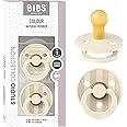 BIBS Pacifiers - Colour Studio 2 Pack | Round Nipple Baby Pacifier | BPA Free Natural Rubber Latex Soother | Made in Denmark | Size 0+ Months | Pin Ivory Vanilla