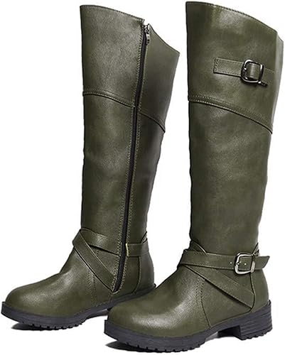 Amazon Vrgt 大きいサイズ ジョッキーブーツ ベルトバックル ロングブーツ レディース 厚底 エンジニアブーツ ハイカット サイドジップ 高筒ブーツ 美脚 太ヒール カジュアル かわいい 黒 防滑 防水 通勤 通学 22 5cm 26 5cm ブーツ ブーティ