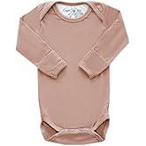 Copper Pearl Long Sleeve Bodysuit Baby: Ultra Soft Baby for Newborns, Boys, and Girls - Stylish, Comfortable, Overlap Shoulders, Premium Knit Fabric - 3-6 Months, Pecan