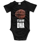 Basketball It's in My DNA Baby Climbing Short Sleeve Onesie 6-12 Month Black