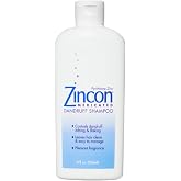 ZINCON Medicated Dandruff Shampoo, Dry Itchy Scalp Relief, 8 fl oz | 1% pyrithione zinc formula gives immediate soothing relief, controls flaking and itching, gentle enough for daily use