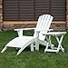 Songsen Fashion Outdoor Wood Adirondack Chairs Ottoman Patio Deck Garden Furniture (Adult,White)