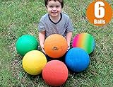 ToysOpoly Playground Balls 8.5 inch Dodgeball (Set of 6) Kickball for Kids and Adults - Official Size for Dodge Ball, Handball, Camps, Picnic, Church & School + Free Pump & Mesh Bag