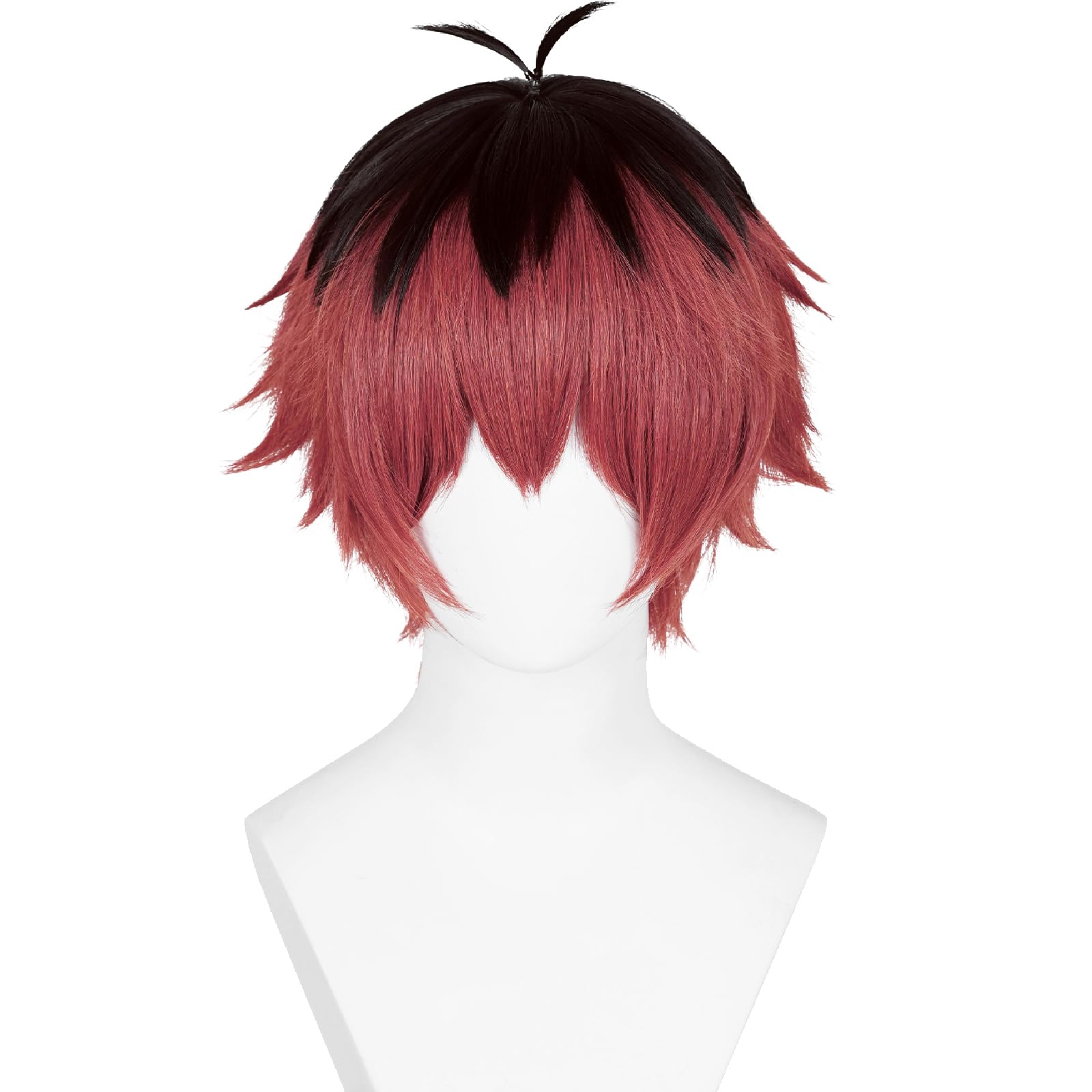 Photo 1 of Sousou no Frieren Stark Wig, Black Red Fluffy Spiky Wig + Wig Cap for Frieren Beyond Journey's End Halloween Christmas Costume Party
