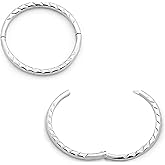 365 SLEEPERS Sterling Silver 8mm - 14mm Diamond Cut Twist Hinged Hoop Nose Lip Septum Tragus Segment Ring Sleeper Earrings Australian Made Nickel Free Hypoallergenic