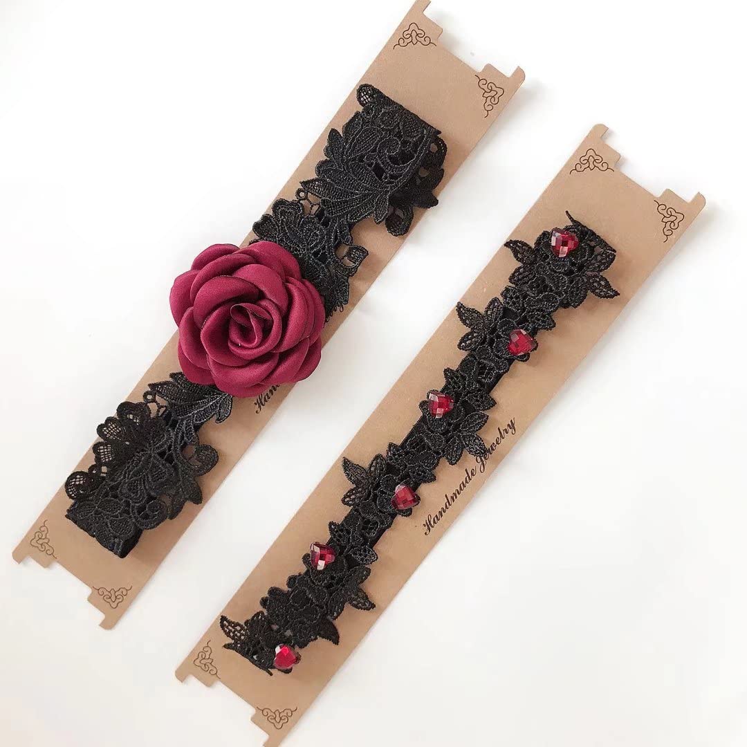 UATULT Wedding Garters 2 Pieces Lace Stretchy Bridal Garter for Bride Accessories Dress
