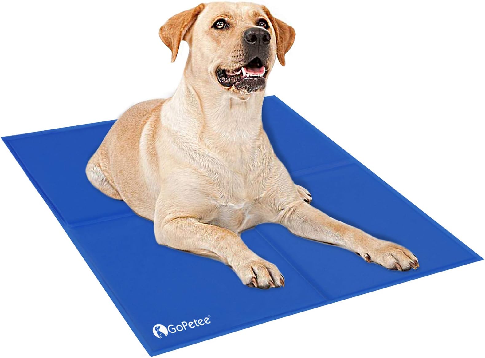 GoPetee Dog Cooling Mat Self-Cooling Pad Non-toxic Gel Summer Sleeping Bed Comfort for Small Large Dogs Pets Cats Puppy Bed Sofa (XL - 81 * 96CM, Pure Blue)