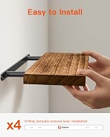 Pipishell 40cm Paulownia Wood Floating Shelves Set of 4 Brown view 5