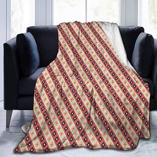 RenteriaDecor Geometric Throw Blanket for Sofa Soft Blanket Warm Comfortable Throws 60x70 Inches