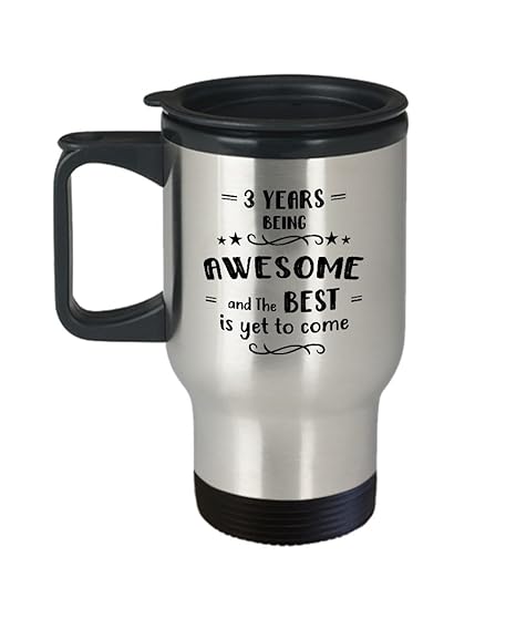 Amazon Com Happy 3rd Birthday Travel Mug 3 Year Awesome