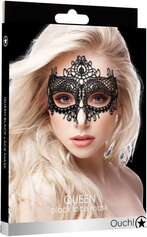 Shots Queen Black Lace Mask, Black OU319BLK - Image 3