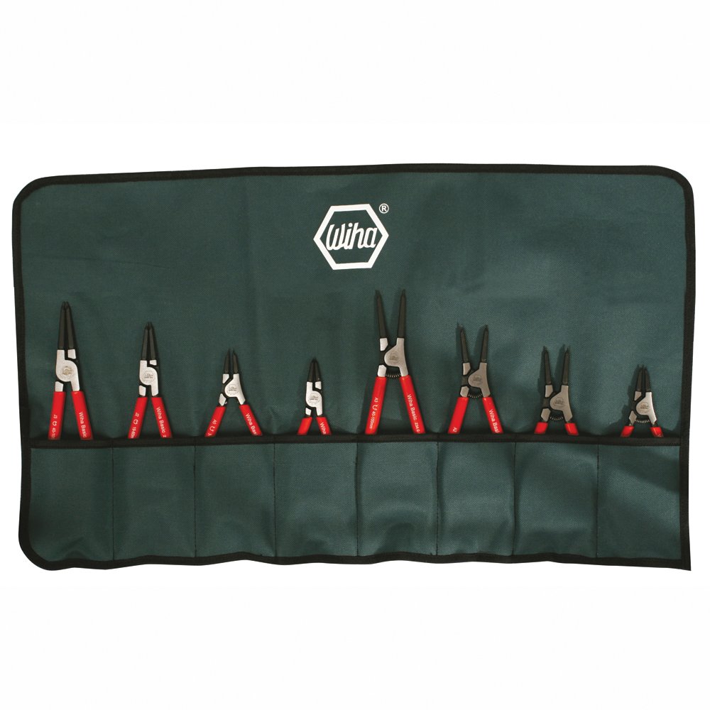 Wiha 32693 Pliers Set, Straight Retaining Ring, 8 Piece
