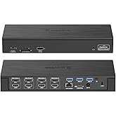 WAVLINK DisplayLink Laptop Docking Station Quad Monitor 4K@60Hz for MacBook | 100W PD Charging for Laptop with Thunderbolt 5/4/3, USB-C/A - M1-M5 Mac/Neo/Windows- 4 HDMI, 4 DP, SD 4.0, 2.5Gbps LAN