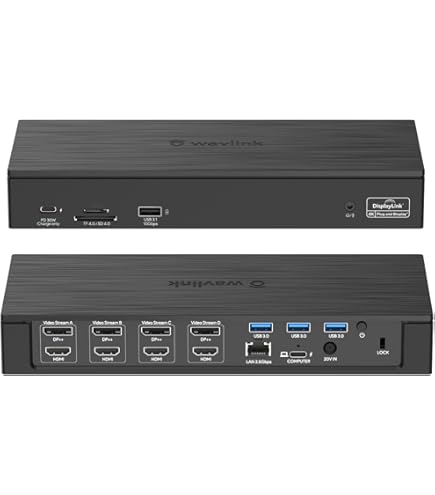 Wavlink USB-C Quad Display 4K@60Hz ドック Amazon.com: WAVLINK 18-in-1 Quad Monitor USB C Docking Station