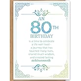 Hongshan Funny 80th Birthday Card for Men Women,80th Birthday Decorations for Him Her,Cool Gifts Idea for 80 Years Old Dad Mom