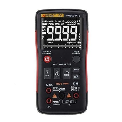 Everpert ANENG Q1 True-RMS Digital Multimeter Button 9999 Counts with Analog Bar