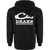 Drake Waterfowl mens Logo Hoodie – Midweight Cotton-poly Fleece Pullover With Jersey-lined Hood