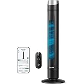 ZAFRO Smart Tower Fan for Bedroom,Upgraded DC Motor Fans that Blow Cold Air | 120&deg; Oscillating Fan, 43ft Far Airflow,28ft/s High-Speed,12 Speeds,4 Modes,22dB Quiet,App/Voice,12H Timer,42Inch,Black