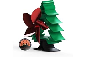 AGbowl - Heat Powered Stove Fan, 5 Blade Wood Burning Stove Fireplace Fan, Safe Home Fireplace Fan for Fireplace, Eco Friendly And Efficient Fireplace Fans, Christmas Tree Shape