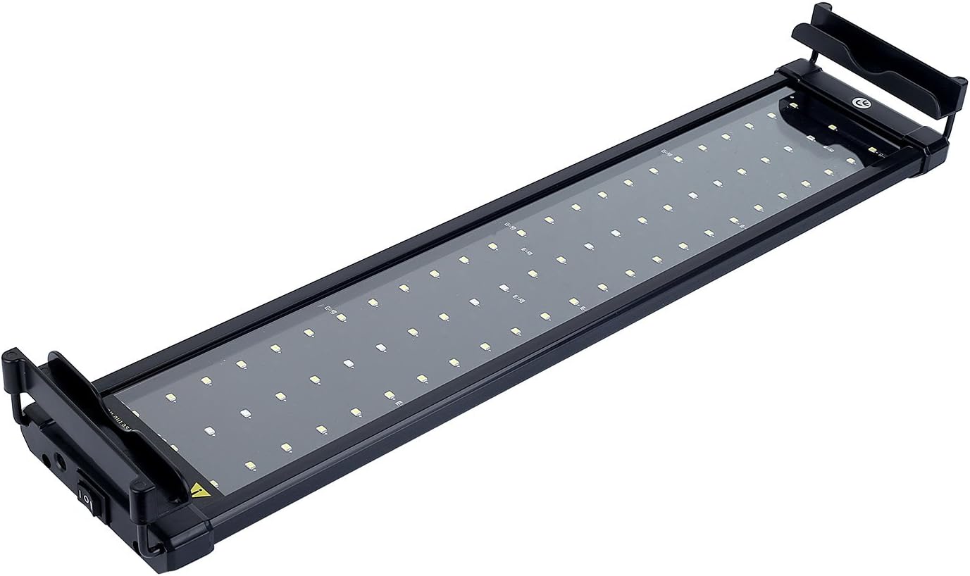Bivisen LED Aquarium Lighting, Aquarium Hood Light for Fish Tank, Universal Extendable Brackets Marine Lights for Freshwater and Saltwater