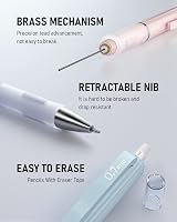 Nicpro 3Pcs Pastel Mechanical Pencil Set 0.7mm with Case HB Lead Refills view 4