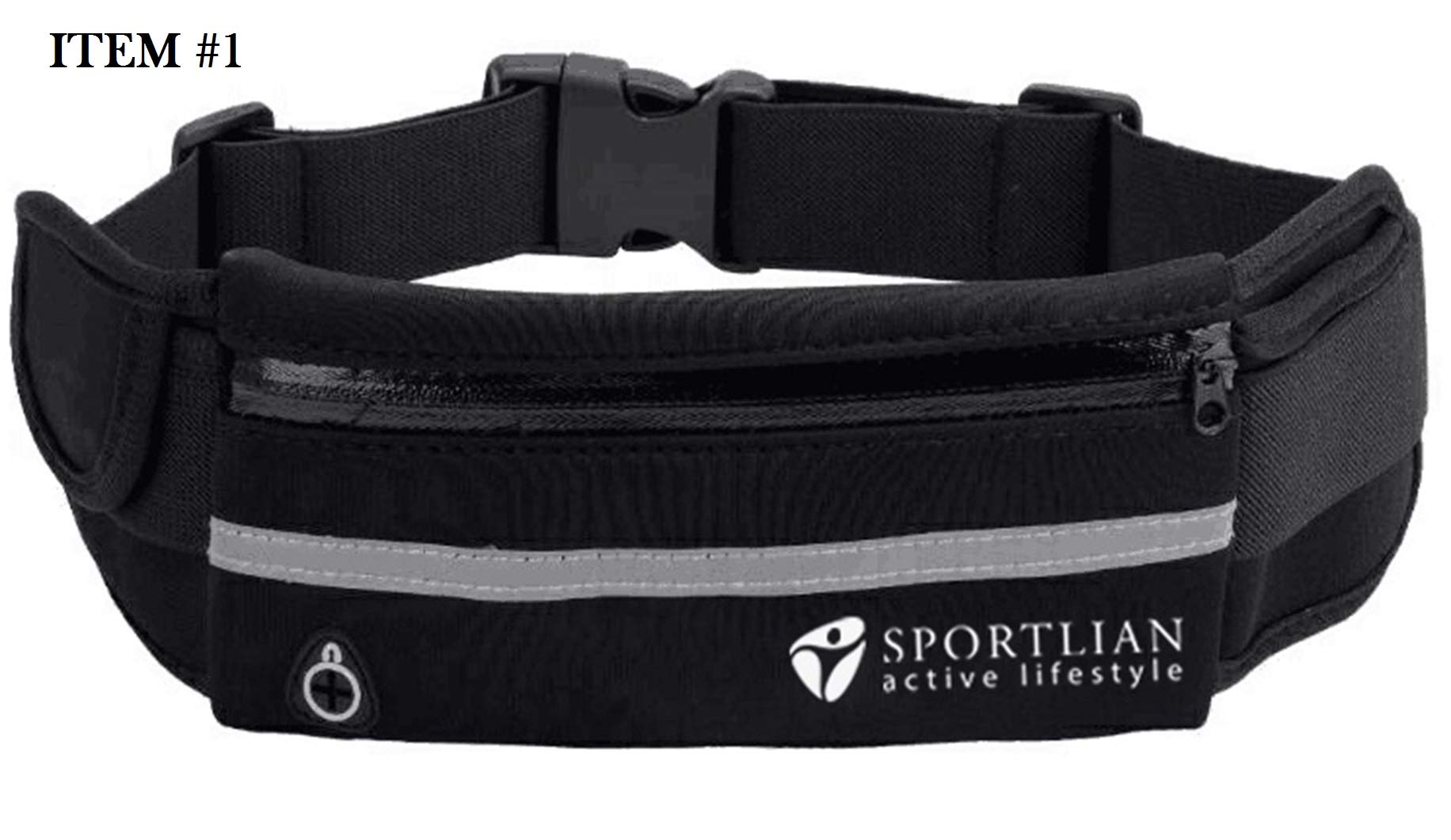 Sportlian Running Belt - Jump Rope - Resistance Bands - Set 3 in 1 for Men Women (Black)