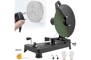 BBTEQEKN 14" Heavy-Duty Metal Cutting Chop Saw, Cuts with 14" Blade, 45° Mitre Cuts Industrial Power Saw, Soft Start Motor, E