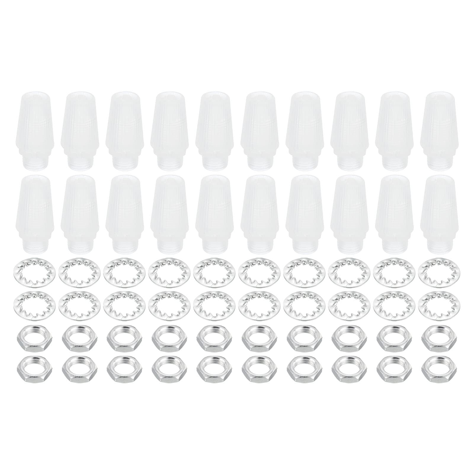 PATIKIL Lighting Cord Grips Connector, Carbon Steel Light Cable Glands, 20Pcs for Wiring Hanging Light Ceiling Pendant Lamp, Clear