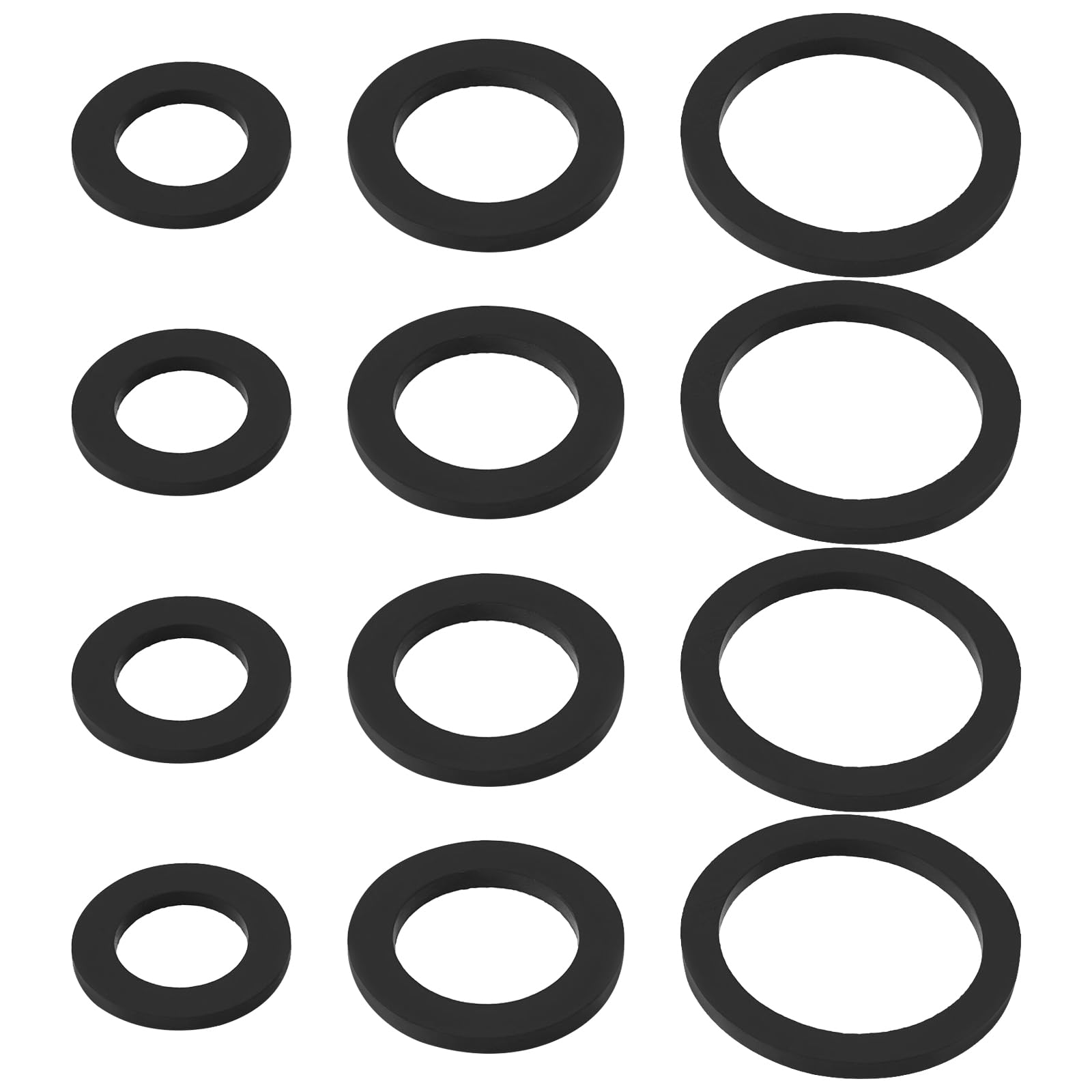 Be In Your Mind 30PCS Flat Rubber O-Ring Washers 1/2, 3/4, 1 inch Water Pipe EPDM Rubber Seals Gasket for Garden Water Connections Sink Washing Machine Sealing Washer