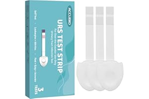 ACCUBIO UTI Test Strips, Urinary Tract Infection Testing Kit, Home Rapid Detection for Leukocytes and Nitrite, at Home UTI Testing, Clean Grip Handle, UTI Test Kit Individually Wrapped, 3 Strips