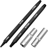 ZKTOOL NEW 4PCS Broken Spark Plug Removal Kit with 10&amp;12mm Socket CRV Steel | Used for Removing Stuck or Damaged Spark Plugs，Broken Wire Extractor，Reverse Thread Tap，Thread Tap Extractor Set Reverse Cone