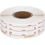 L LIKED 500 Stickers Use by 1 x 2 Inch Dissolvable Food Storage Labels for Containers Prep roll of 500 (Red)
