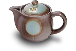 Japanese Banko Ware Teapot with Removable Stainless Steel Strainer - Versatile Pot for Tea, Coffee, and More - Lightweight, H