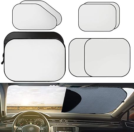 Amazon Ungfu Mall 車用サンシェード 日よけ 遮光 遮熱 8枚セット カーシェード 紫外線対策 Uvカット フロントガラス用 自動折畳 車窓日よけ 簡単着脱 プライバシーを保護する 収納バッグ付き サンシェード 車 バイク