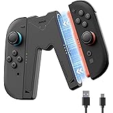 JEMDO Magnetic JoyCon Charger Grip Compatible with Nintendo Switch 2 Only – Ergonomic LED Charging Grip for JoyCon 2 with USB C Cable, Travel-Ready, Black [nintendo_switch_2]
