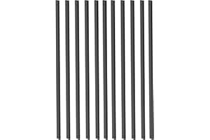HZIU 50 Pack Deck Balusters 36 Inch Rectangle Staircase Baluster, Black Metal Deck Spindle and Stairs Railing,Hollow Rectangle Deck Balusters for Deck Railing Porch