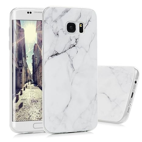 S7 Edge Marmor Hülle, KASOS Marble Handyhülle : Silikon Case Weich TPU Huelle mit IMD Technologie für Samsung Galaxy S7 EdgeW