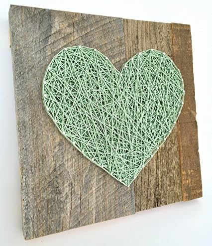 Large Aqua string art heart sign on reclaimed barn wood. A unique gift for Mother's Day, Weddings, Anniversaries ,Birthdays, Valentine's Day, Christmas, new babies, house warming and just because.
