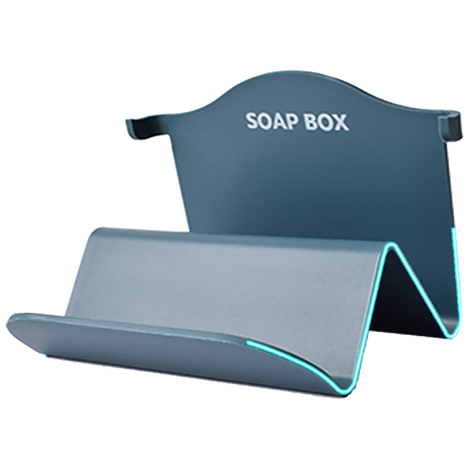 Cdycam Wall Mounted Soap Dish Holder Basket, W-shaped, Quick-Drying Drain, No Drilling, Soap Storage Saver with 2 Hooks, Suitable for Bathroom Kitchen (Green)