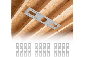 Comiled 12-Pack New Construction Mounting Plate for 4 Inch LED Recessed Lighting, Rough-in Wafer Light Bracket, 26 Inch Length, Round Hole, Galvanized Metal Sheet
