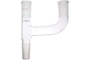 Laboy Glass 3 Way Claisen Adapter with 24/40 Joints Claisen Connecting Adapter Chemistry Lab Glassware