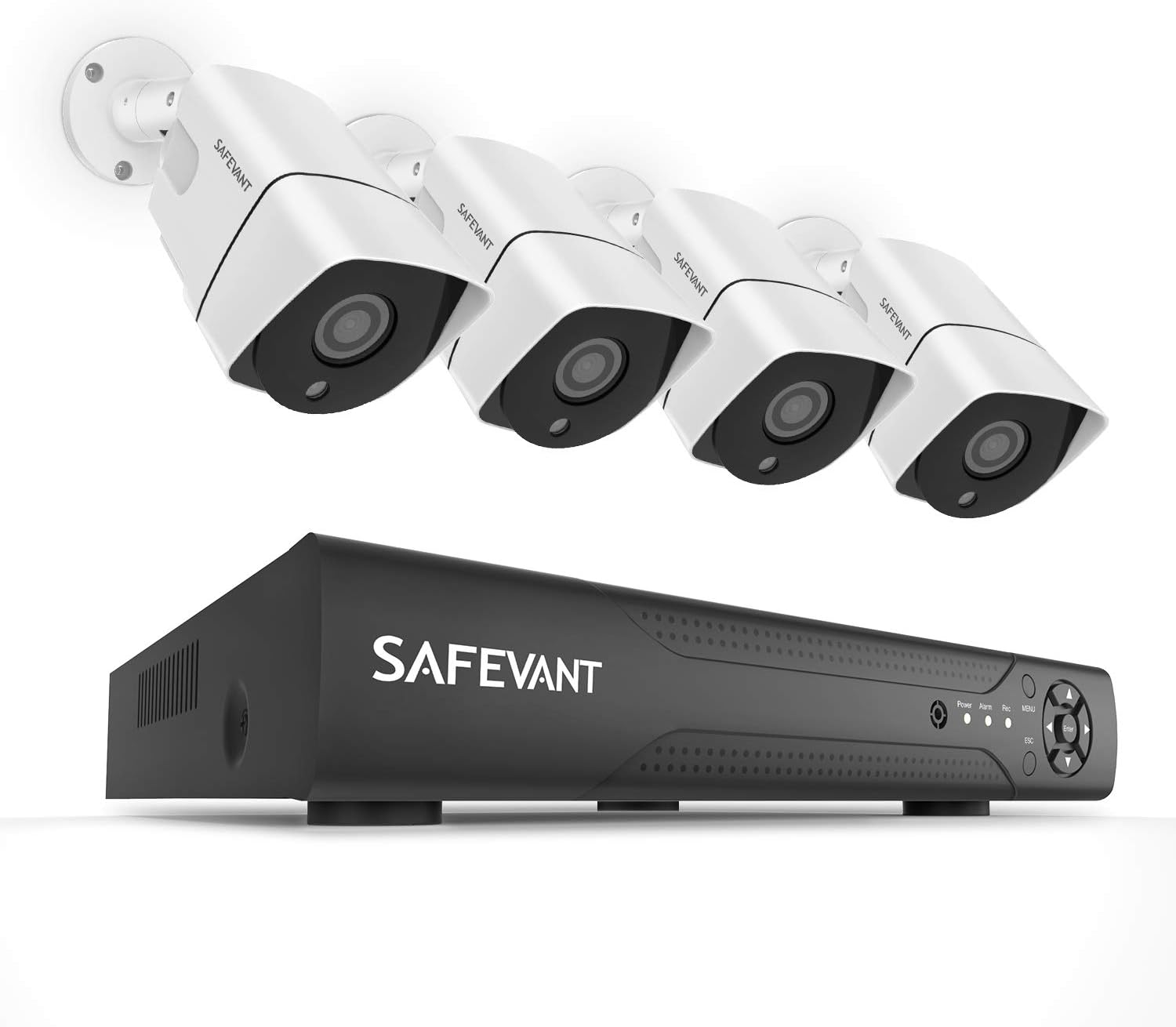 [2020 New] PoE Security Camera Systems,SAFEVANT Home NVR System 4pcs 2MP Indoor Outdoor IP Cameras with Night Vision Motion Detection