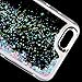 iPhone 8 Plus Case,iPhone 7 Plus Case,ikasus iPhone 7 Plus Glitter Case,[Blue Pink] Crystal Clear Hard PC Quicksand Bling Glitter Sparkle Love Heart Floating Flowing Cover Glitter Case for Apple iPhon