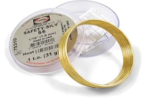 Harris Safety-Silv 56% 1/16 Silver Solder Brazing Alloy 1 Troy Ounce, 75310 5631